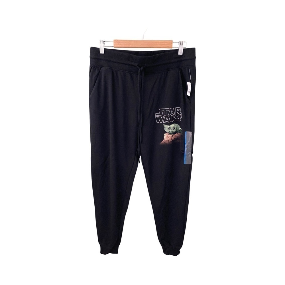 Star Wars Women's Black Baby Yoda Fleece Jogger Sweatpants NWT Size L